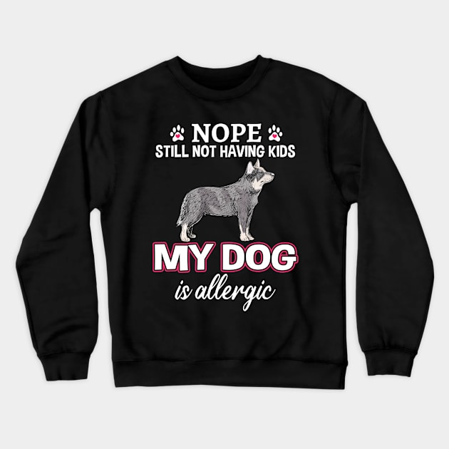 Nope Still Not Having Kids Australian Cattle Dog Crewneck Sweatshirt by White Martian